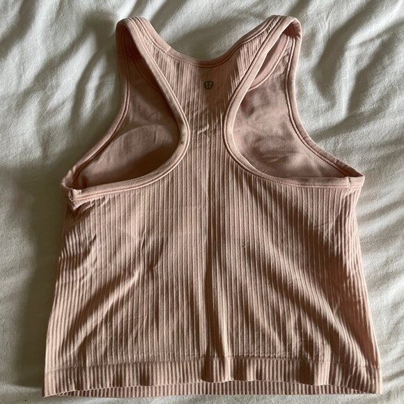 lululemon Ebb to Street Cropped Racerback in Pink Mist Size 6 - Picture 4 of 6